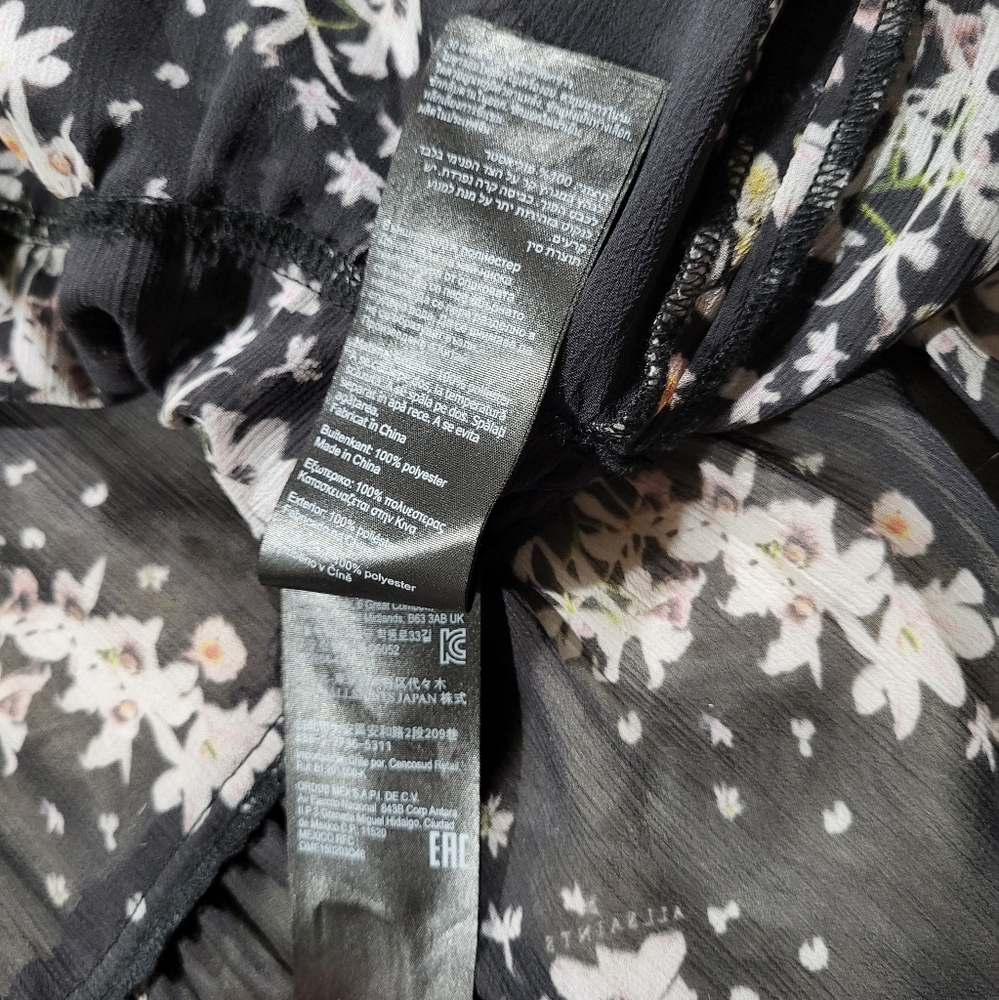 AllSaints | Eimear Cultiver Tiered Flowers Maxi Dress, Black Size US 10 - Picture 9 of 12
